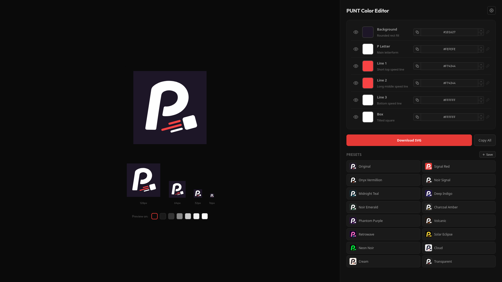 SVG Palette Editor - real-time SVG color editing with layer controls